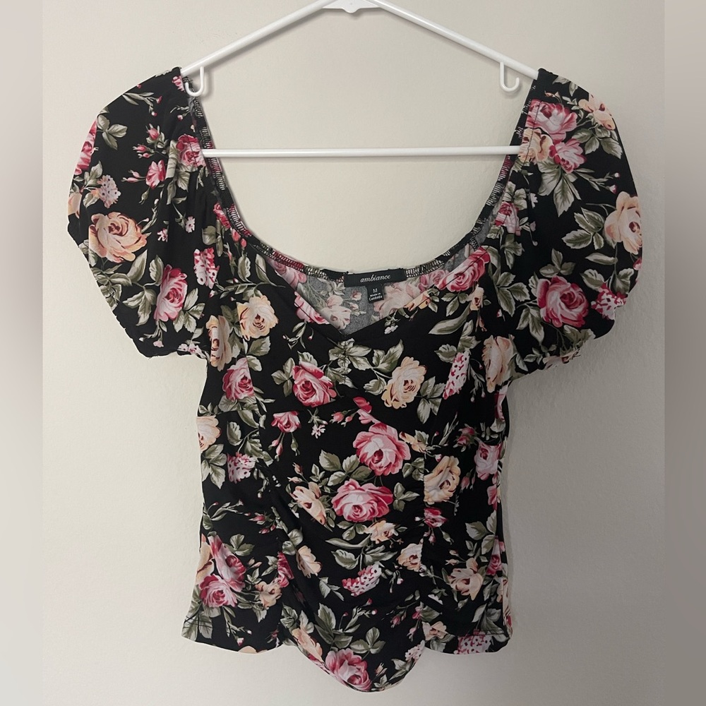 Ambiance Black Floral Blouse